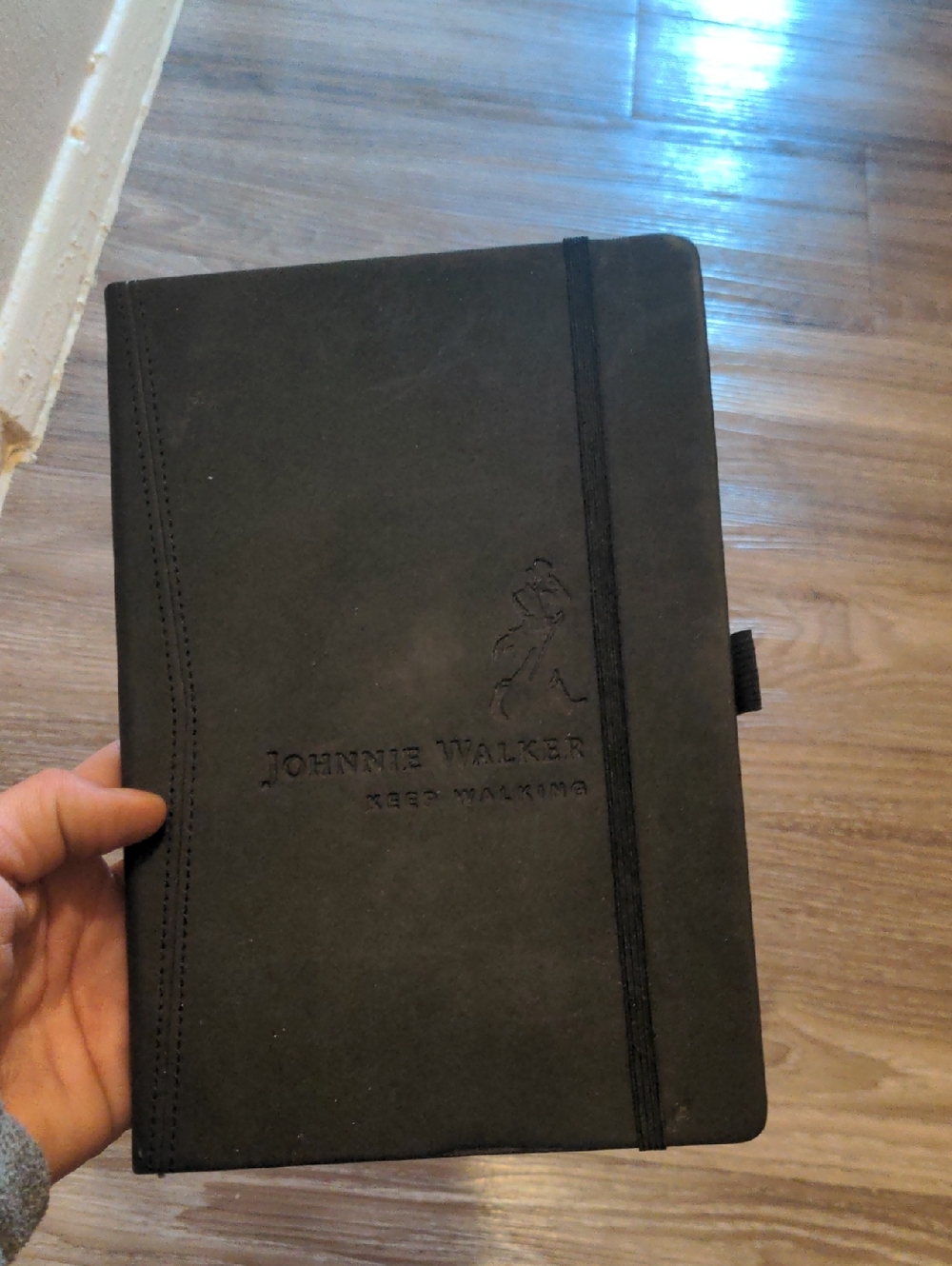 Johnnie Walker Embossed Black Notebook - Keep Walking